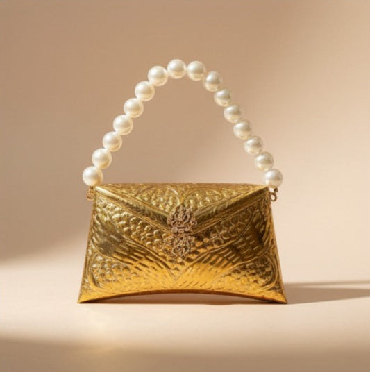 PRE-ORDER - Tia Gold Brass Clutch
