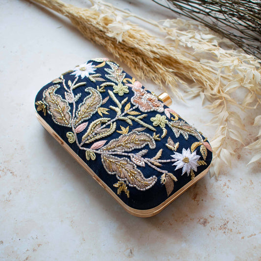 PRE-ORDER - MEENA (Navy Blue Silk)