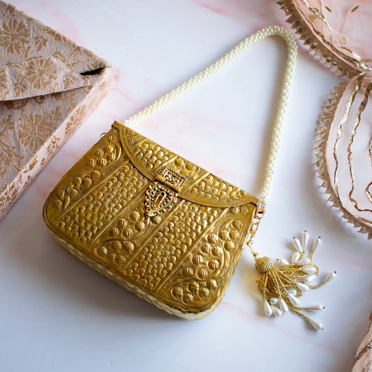 Isha (Gold Brass Clutch)