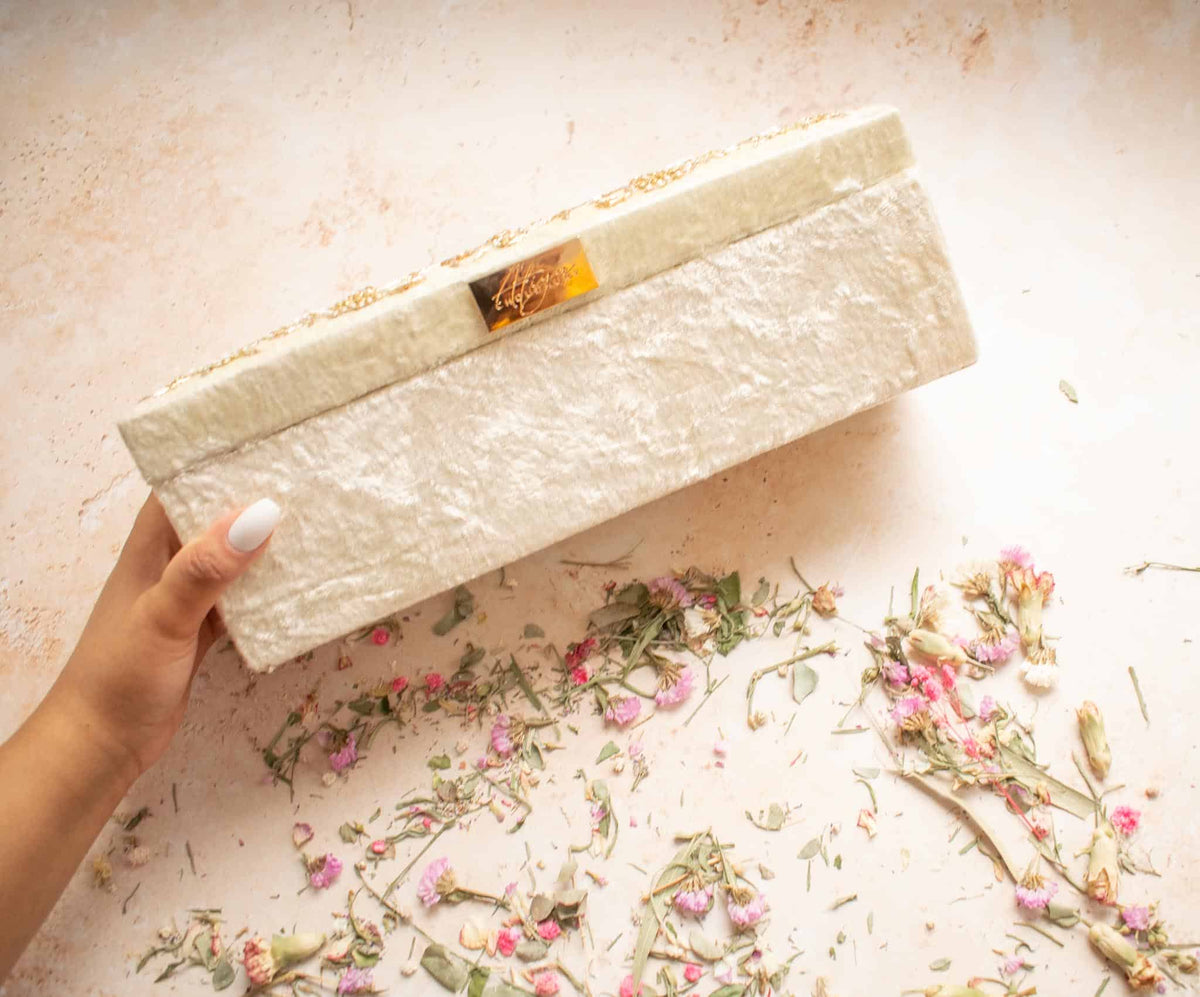 PRE-ORDER - Meena Bangle Box (Cream Velvet)