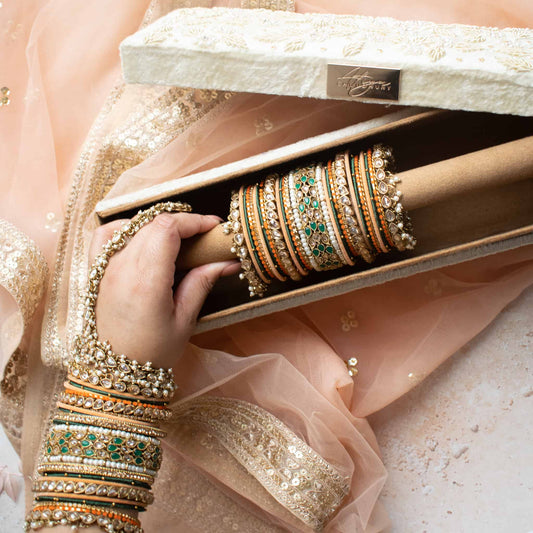 PRE-ORDER - Chaya Bangle Box (Cream Velvet)