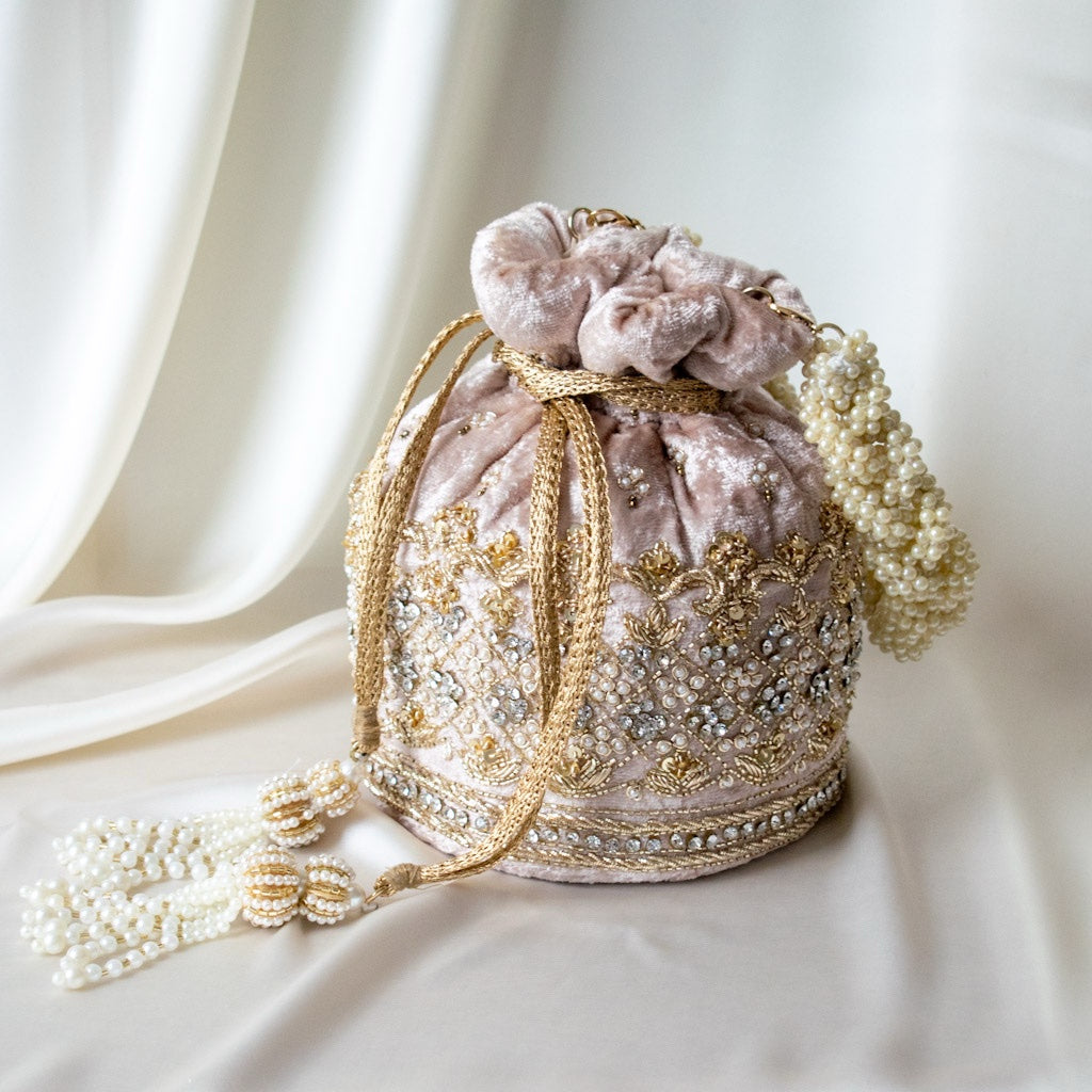 Ruby Potli Bag (Mink Velvet)
