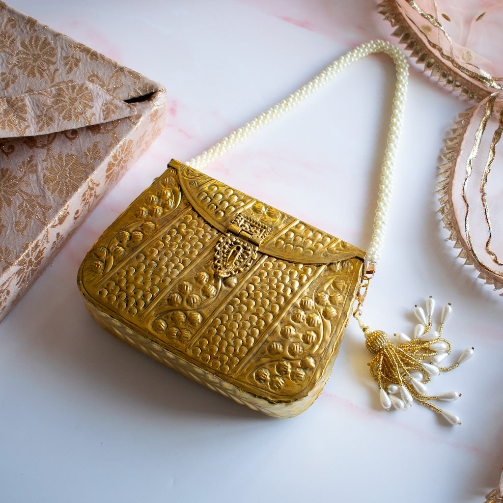 Isha (Gold Brass Clutch)