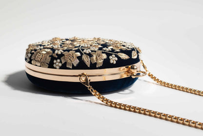PRE-ORDER - Asha - Round (Navy Blue Velvet)