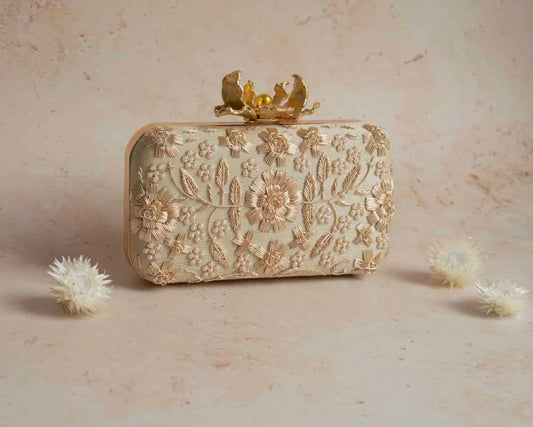 PRE-ORDER - Asha - Floral Clasp (Dull Ivory)