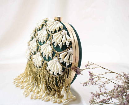 PRE-ORDER - Liya (Minaudière) - Bottle Green