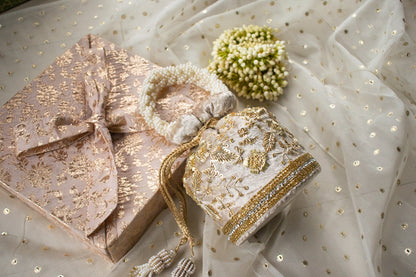 Anaya Potli Bag (Soft Champagne Velvet)
