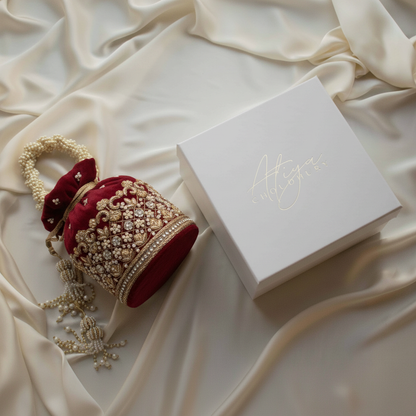 Ruby Potli Bag (Red Maroon Velvet)