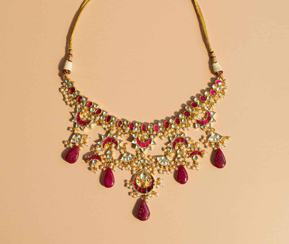 Magenta Kundan Set