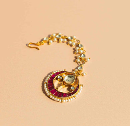 Magenta Kundan Set