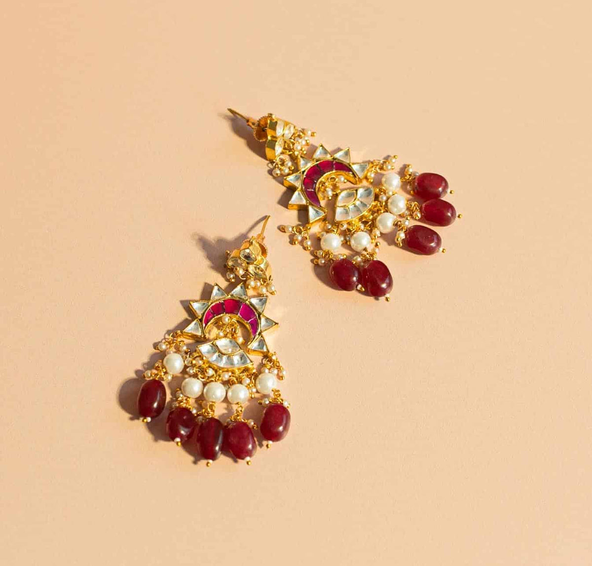 Magenta Kundan Set