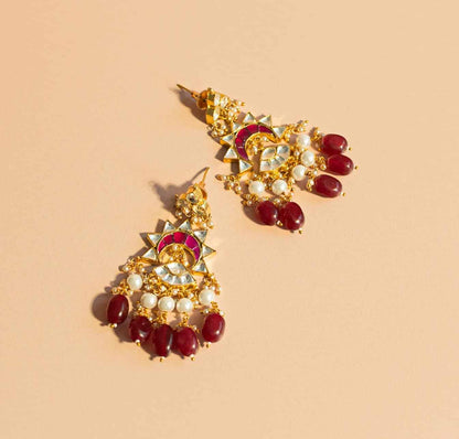 Magenta Kundan Set