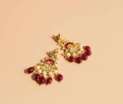 Magenta Kundan Set