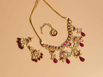 Magenta Kundan Set