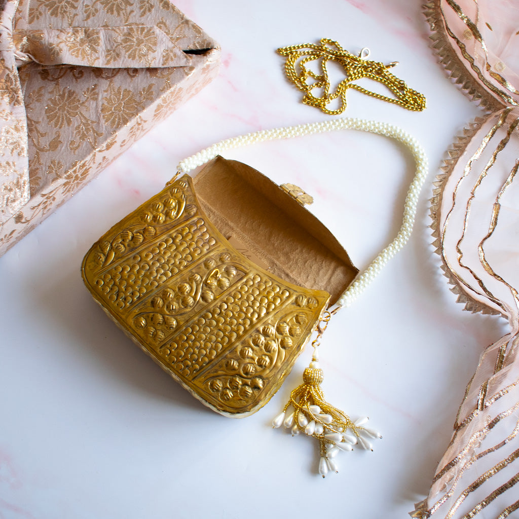 Isha (Gold Brass Clutch)
