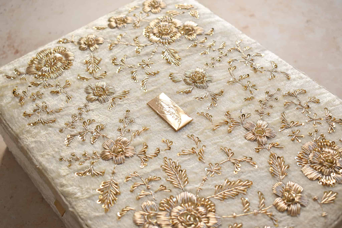 PRE-ORDER - Anaya Trousseau Box (Cream Velvet)
