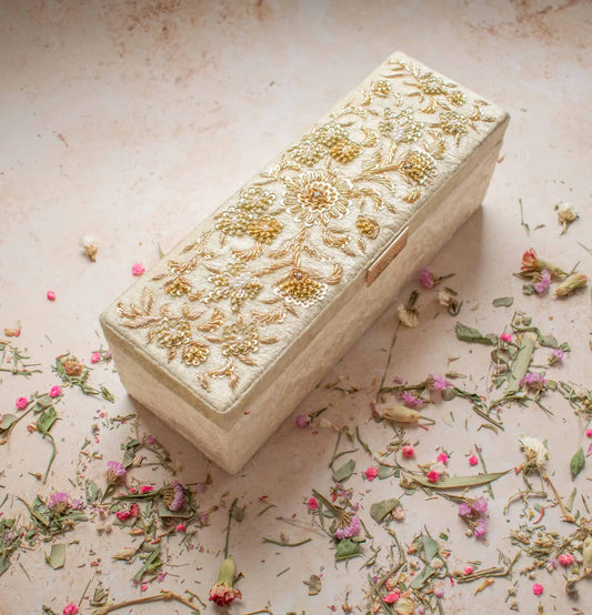 PRE-ORDER - Meena Bangle Box (Cream Velvet)