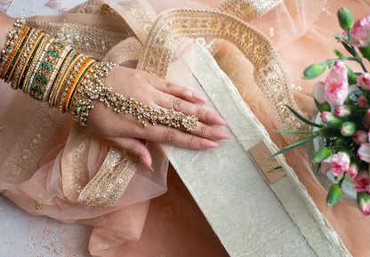 PRE-ORDER - Chaya Bangle Box (Cream Velvet)