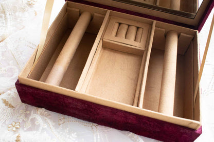PRE-ORDER - Amna Trousseau Box (Maroon Velvet)