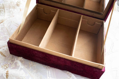PRE-ORDER - Amna Trousseau Box (Maroon Velvet)