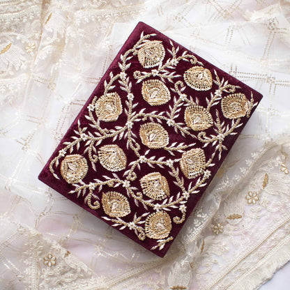 PRE-ORDER - Amna Trousseau Box (Maroon Velvet)