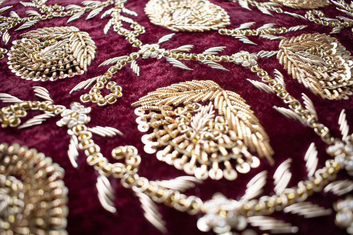 PRE-ORDER - Amna Trousseau Box (Maroon Velvet)