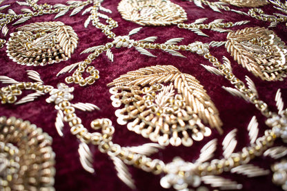 PRE-ORDER - Amna Trousseau Box (Maroon Velvet)