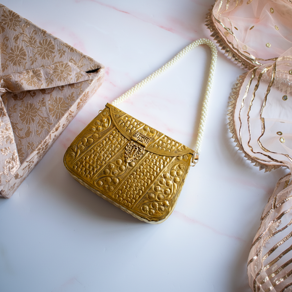 Isha (Gold Brass Clutch)