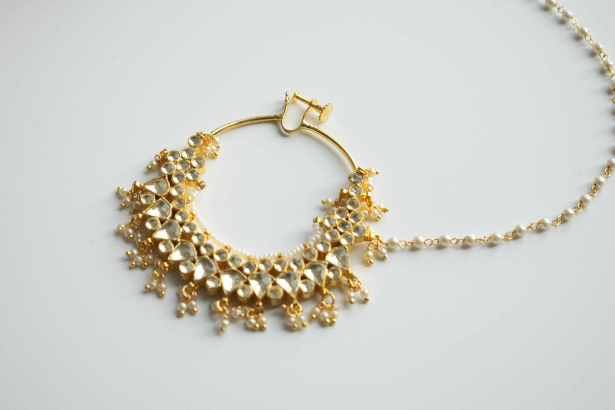 Isha Kundan Nose Ring