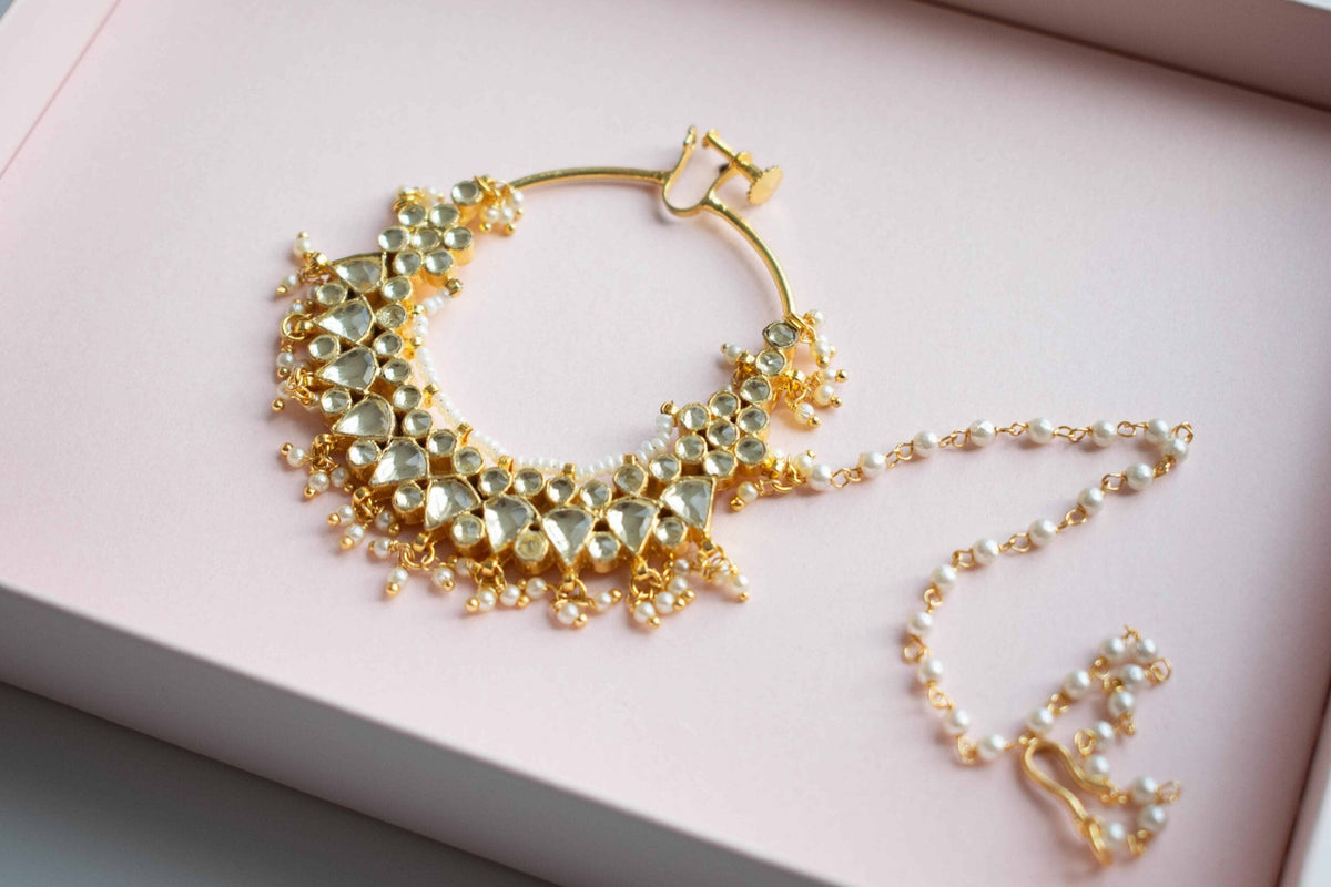 Isha Kundan Nose Ring