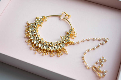 Isha Kundan Nose Ring