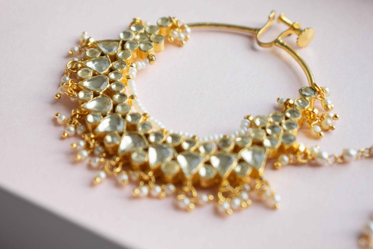 Isha Kundan Nose Ring