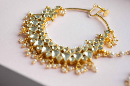 Isha Kundan Nose Ring
