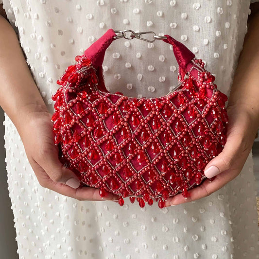 PRE-ORDER - Tala Handbag (Deep Red Suede)