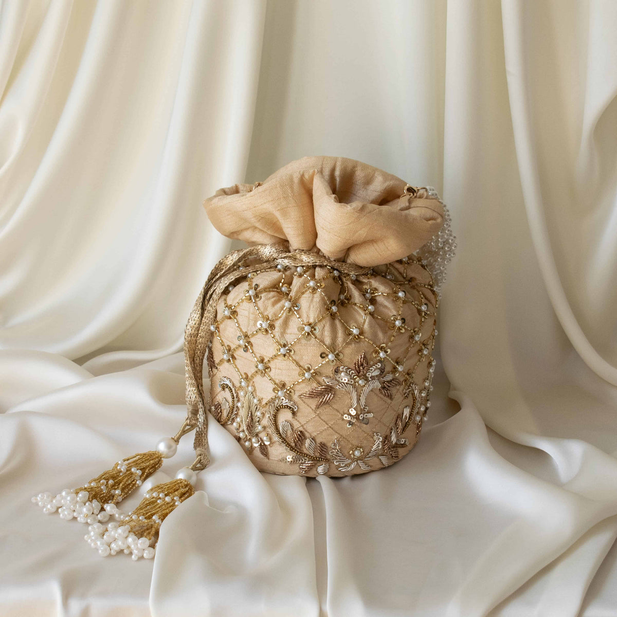 Isha Potli Bag (Gold Silk)