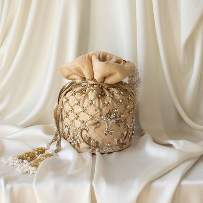 Isha Potli Bag (Gold Silk)