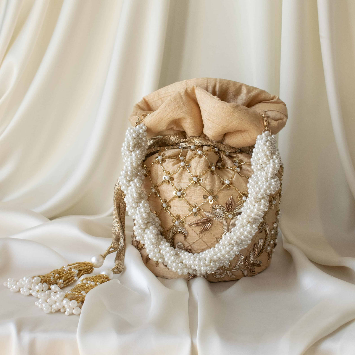 Isha Potli Bag (Gold Silk)