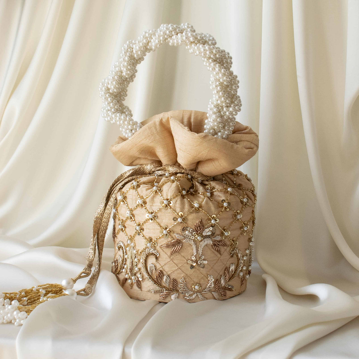 Isha Potli Bag (Gold Silk)