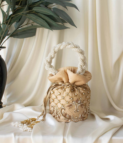 Isha Potli Bag (Gold Silk)