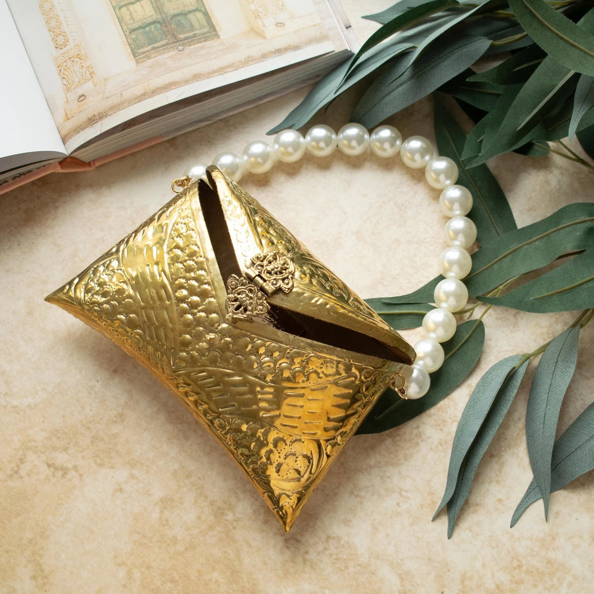 PRE-ORDER - Tia Gold Brass Clutch