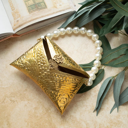 PRE-ORDER - Tia Gold Brass Clutch