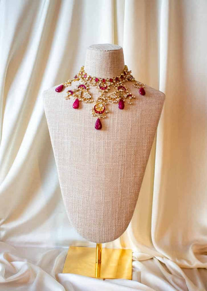Magenta Kundan Set