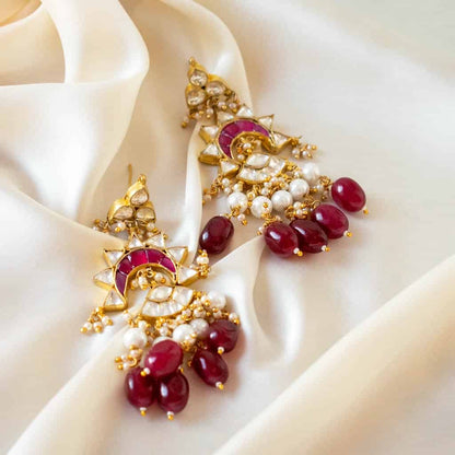 Magenta Kundan Set