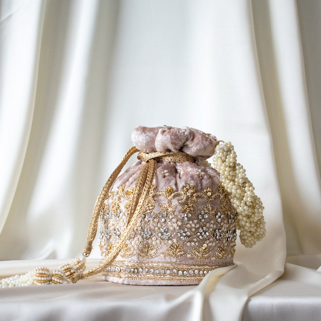 Ruby Potli Bag (Mink Velvet)