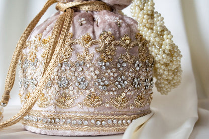 Ruby Potli Bag (Mink Velvet)