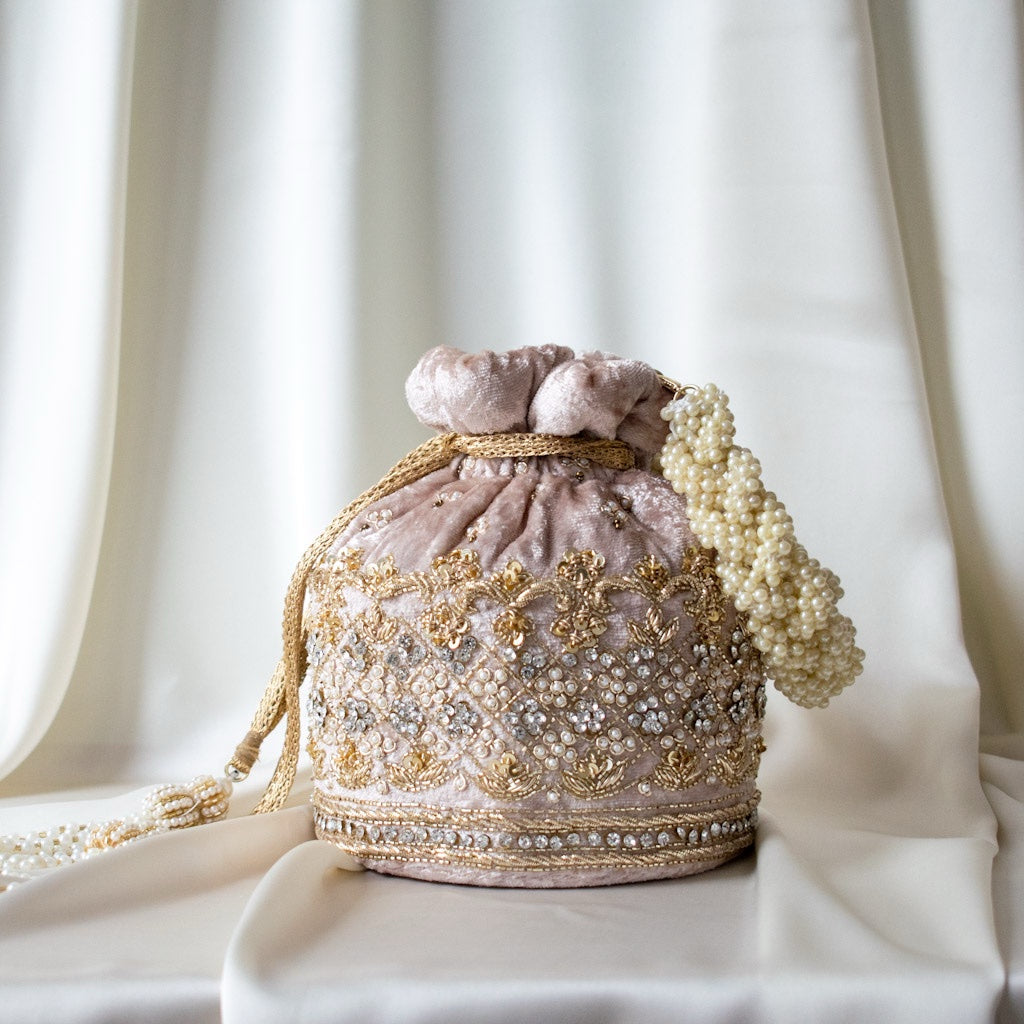 Ruby Potli Bag (Mink Velvet)