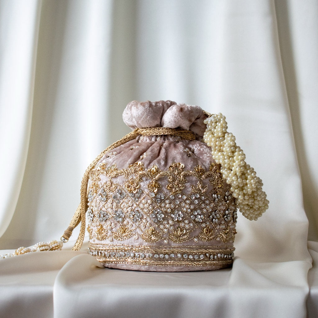 Ruby Potli Bag (Mink Velvet)