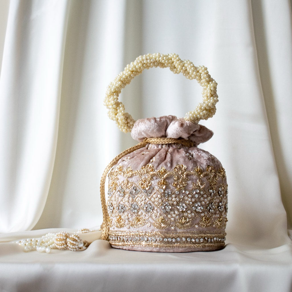 Ruby Potli Bag (Mink Velvet)