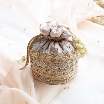 Ruby Potli Bag (Mink Velvet)