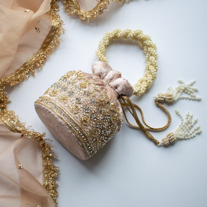 Ruby Potli Bag (Mink Velvet)